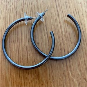 Gunmetal hoop earrings